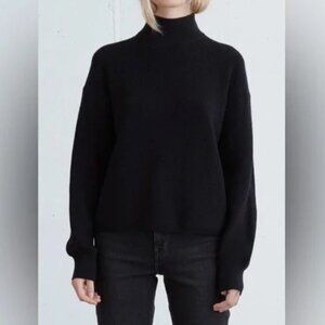 OAK + FORT NEW NWT Black Mockneck Sweater